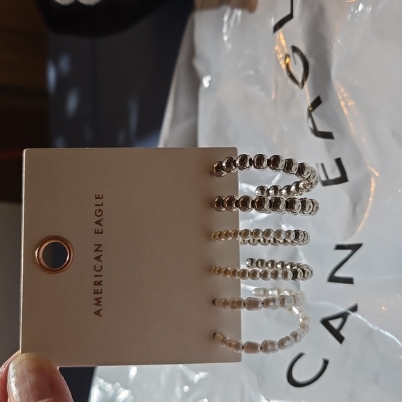 NWT-American Eagle Earrings 3 pair hoop/half hoop style - Picture 9 of 9